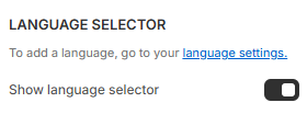 Language selector