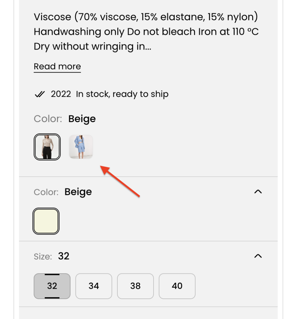 Product Combination block