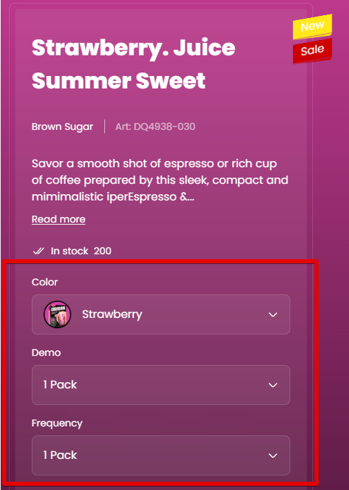 Block options dropdown