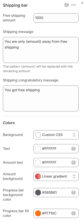 block shipping bar