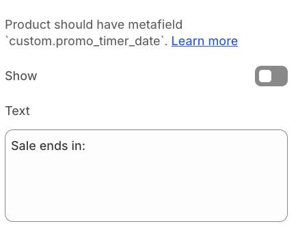 count-down timer settings