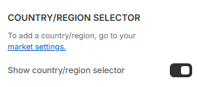 Footer county/region selector