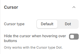 cursor setting