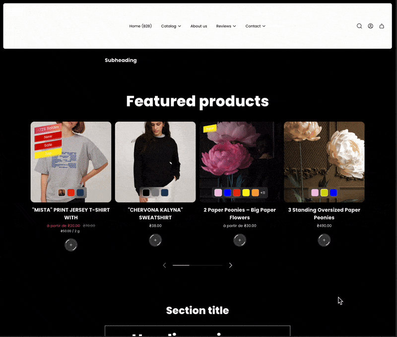 compare products feature