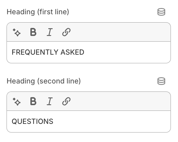 FAQ settings