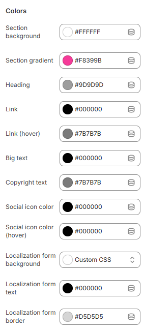 footer colors