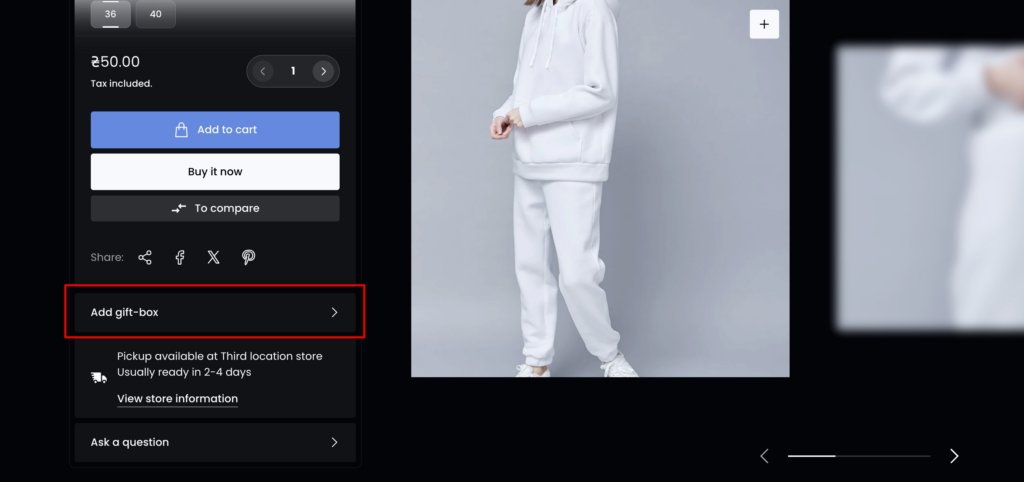 Add gift-product