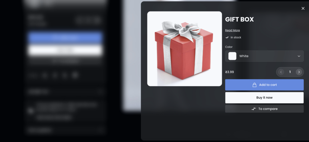 Add gift product drawer