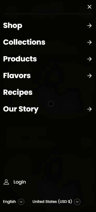 header burger menu mobile