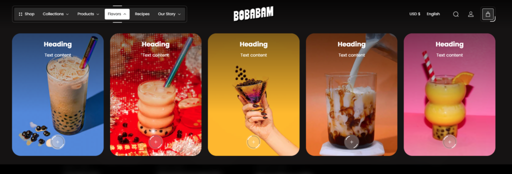 header mega menu media item