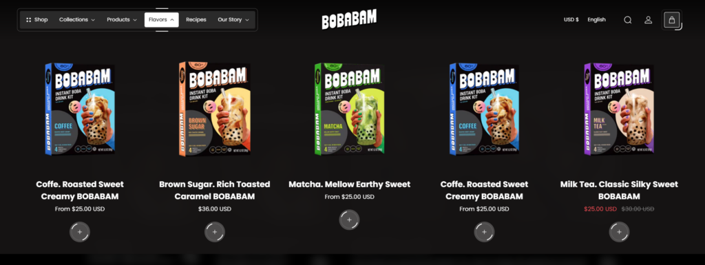 header mega menu media item products