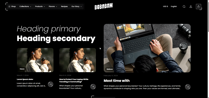 header menu type both