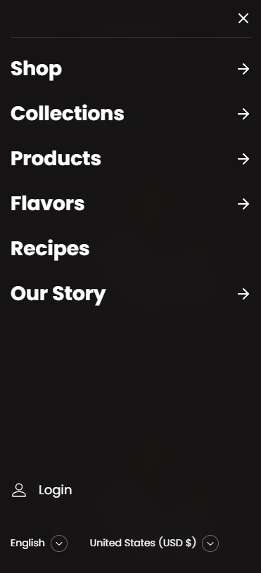 header mobile menu