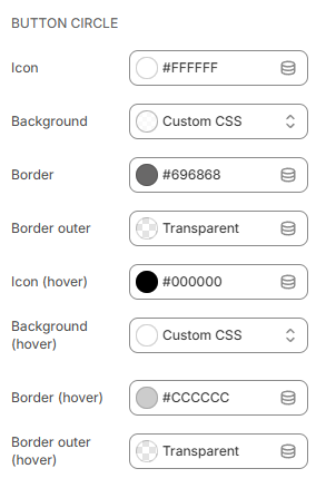 header settings color button circle