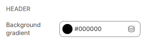 header settings color header