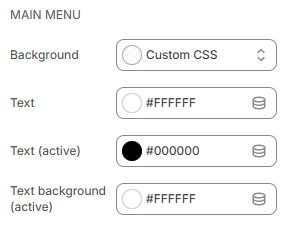 header settings color main-menu