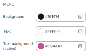 header settings color menu