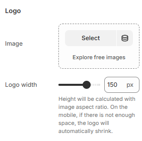 header settings logo