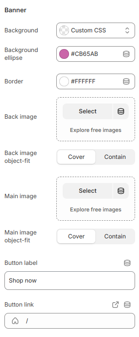 header settings mega menu banner