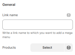 header settings mega menu products grid settings