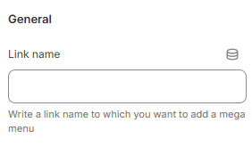 header settings mega menu
