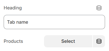Product tabs block settings
