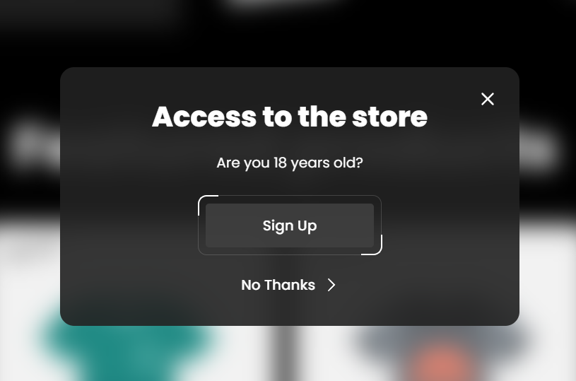 Age verifier Popup 2