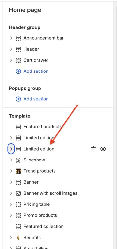 Add limited edition section