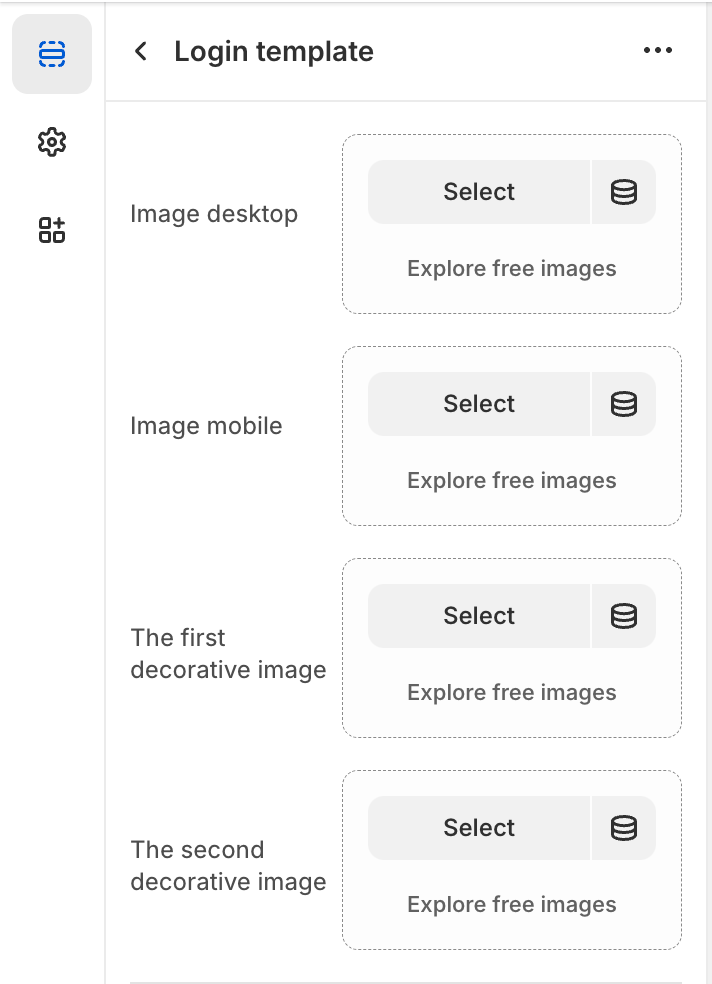 Login template settings