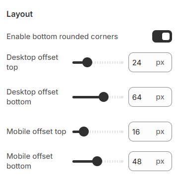 Order template layout