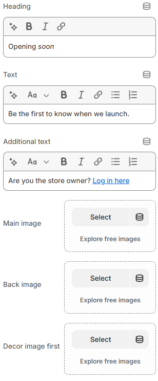 Password content settings