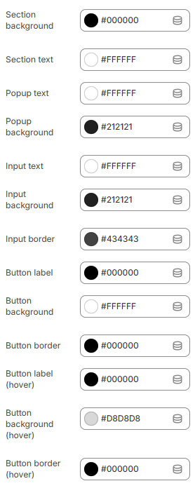 Password header colors