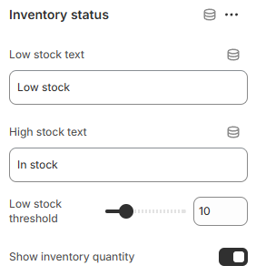 PDP Block inventory status settings
