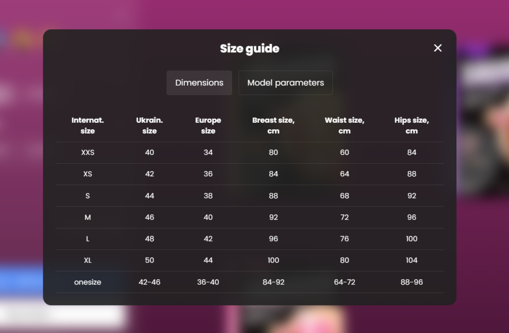 PDP size guide 1