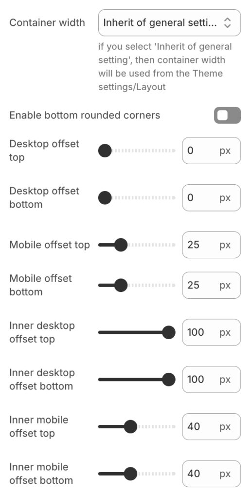 Pricing table layout