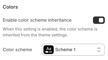 quick view colors settings