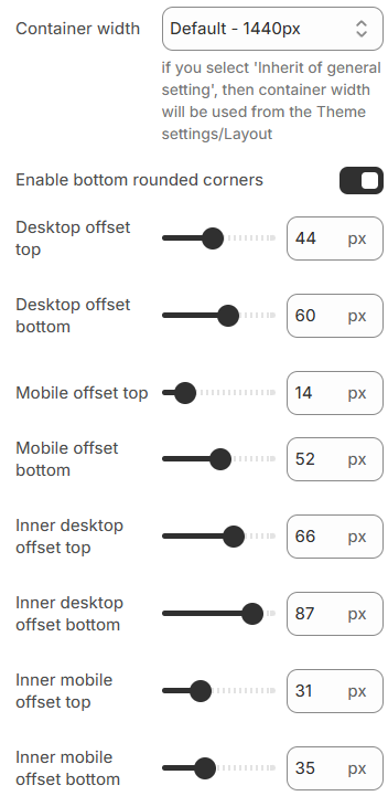 Search template layout