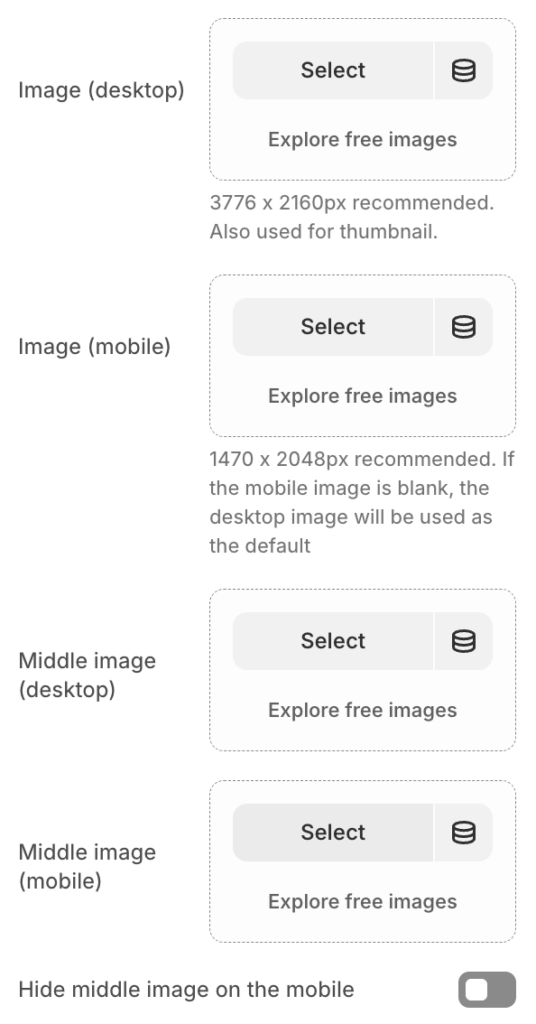 Slideshow Image block settings 1