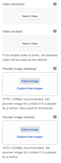 Slideshow video general settings