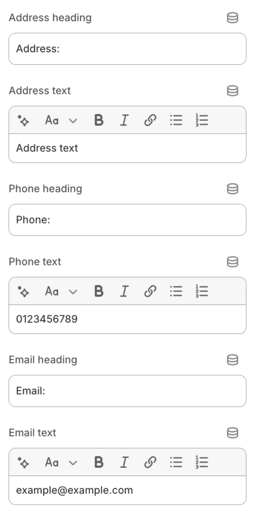 Store locator contact info