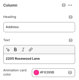 Support block settings