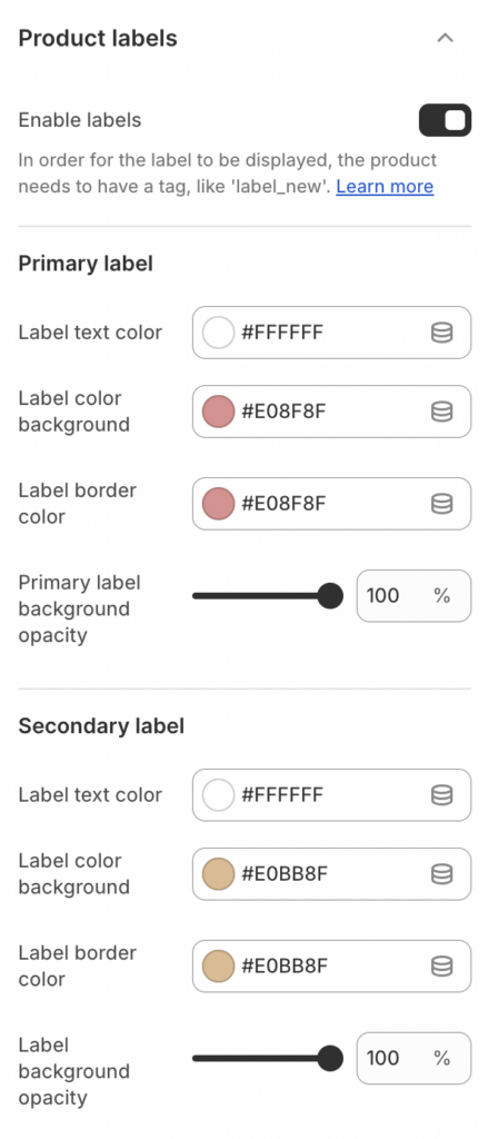 labels