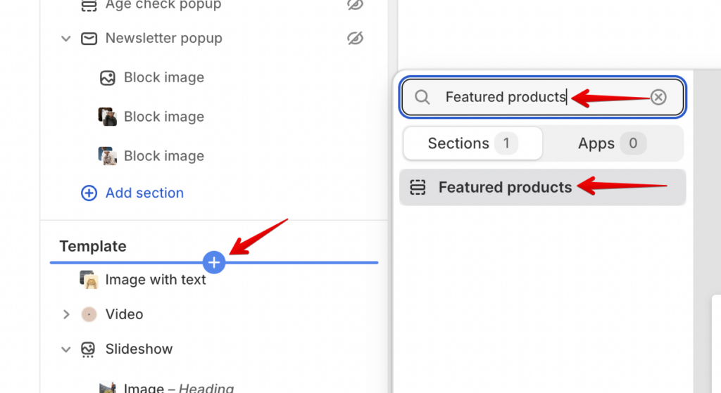 add featured products