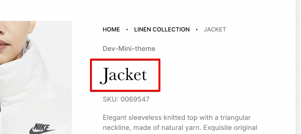 product title
