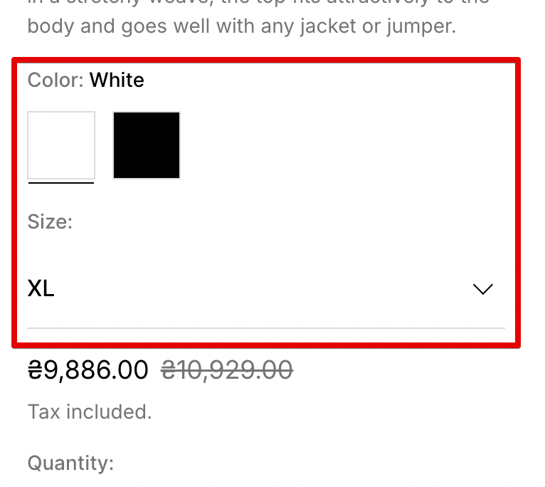 options dropdown