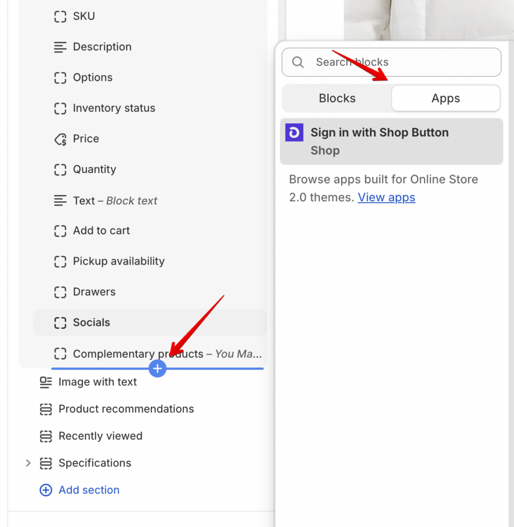 add app block