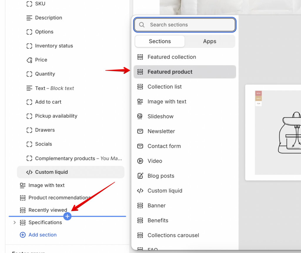 add section