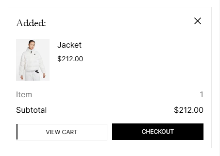 cart notification desktop