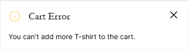cart notification error mobile