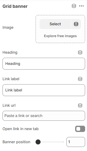 grid banner setting